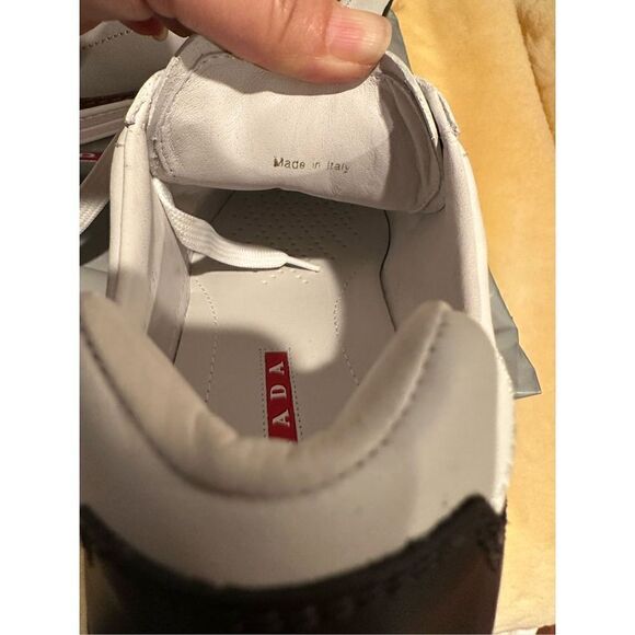 Prada Men’s low top leather sneaker white size 5,5 EU 38,5-39 - Picture 10 of 13